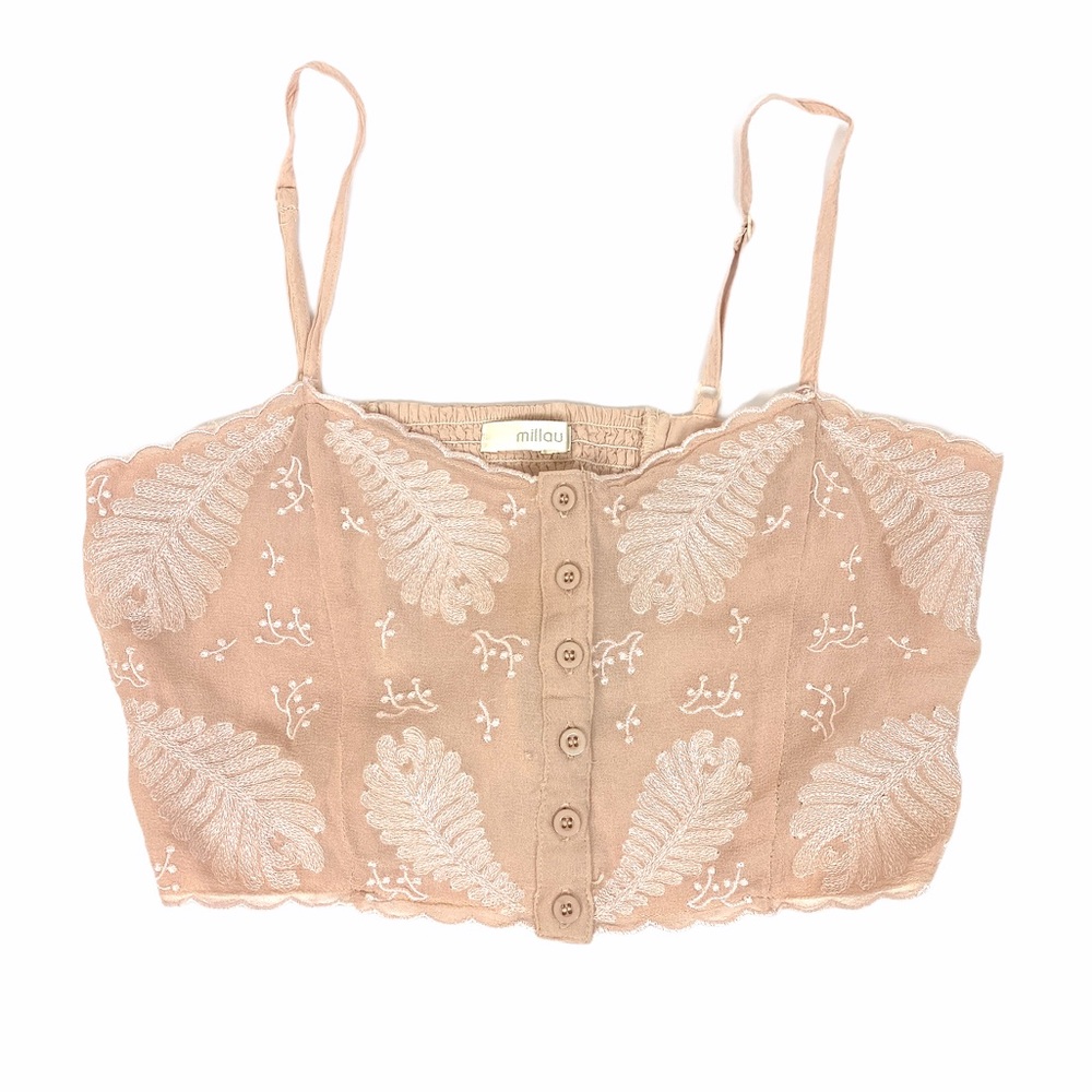 LF Millau LF Button Up Crop Top S